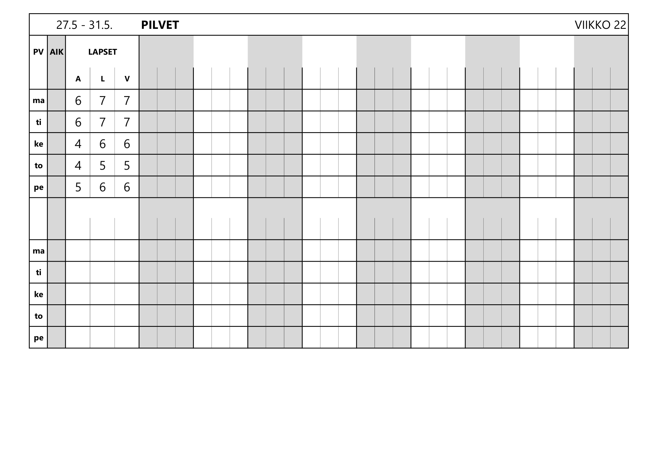 Päiväkodin ateriatilaus